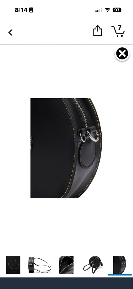 Dr. Martens Leather Circle Backpack Black Round Crossbody Bag
