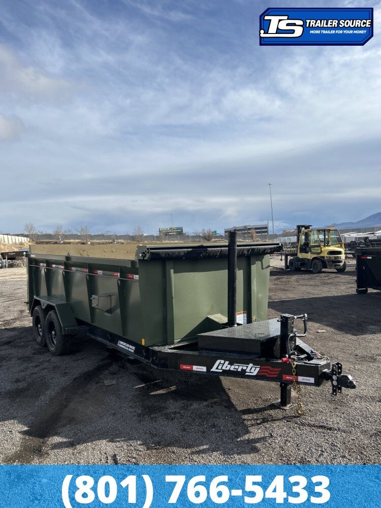 7x16 Liberty LD Dump Trailer - 40" Sides - 15.4K GVWR - Detach and Defend Coupler