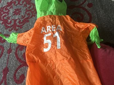 Inflatable Alien Costume "Area 51" One-Size Orange/Green Halloween Cosplay
