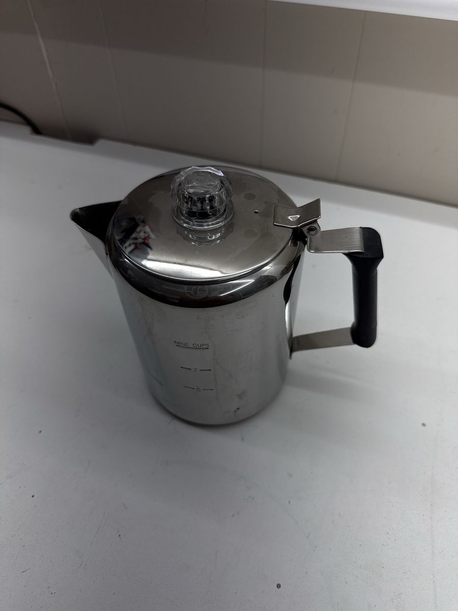 Stainless Steel 9-Cup Stovetop Percolator Coffee Maker with Basket and Lid