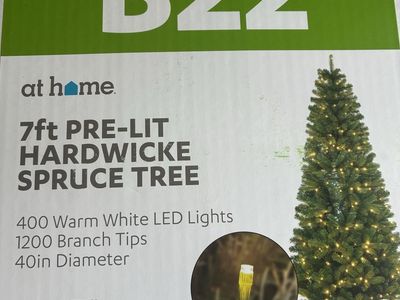 At Home 7ft Pre-Lit Hardwicke Spruce Christmas Tree with 400 Warm White LED Lights
