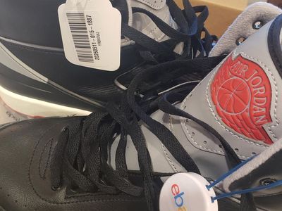 Air Jordan 2 shoes. Black leather