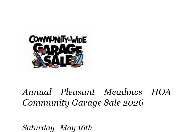 Annual Pleasant Meadows HOA Community Garage Sale