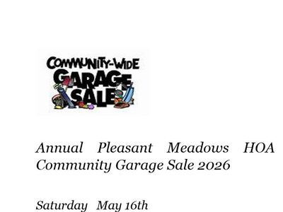 Annual Pleasant Meadows HOA Community Garage Sale