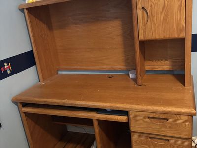 Solid Wood Desk With Filing Cabinet