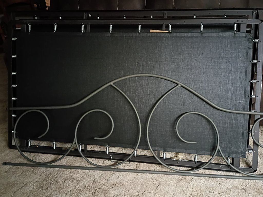 gray iron day bed with trundle