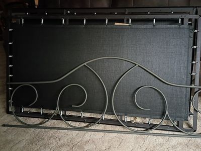gray iron day bed with trundle