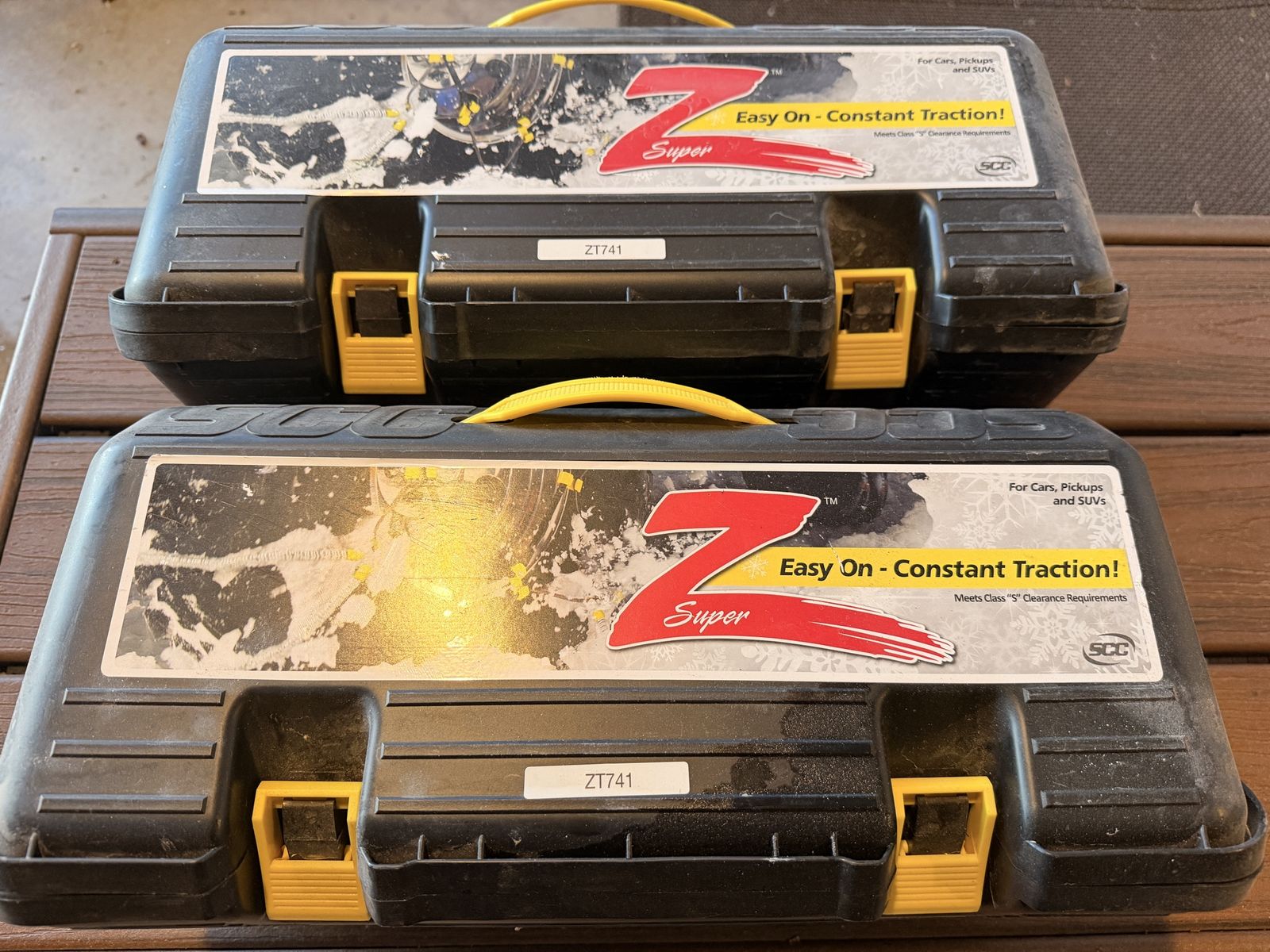 SCC Super Z LT741 Tire Traction Chains - Easy On, Constant Traction for Cars, Pickups, SUVs (2 Sets)