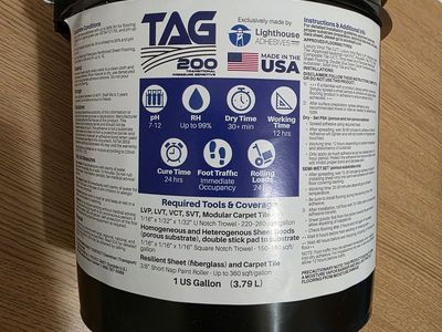 TAG 200 High Moisture Transitional Pressure Sensitive Adhesive For LVP Flooring