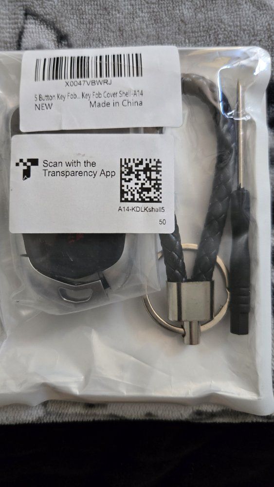 5 Button Key Fob Cover Shell with Keychain and Tool