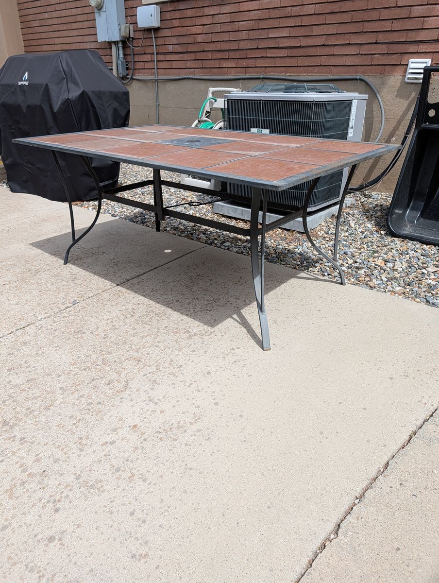 Heavy-Duty Outdoor Patio Dining Table - Tile Top (64" x 40")