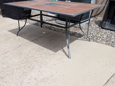 Heavy-Duty Outdoor Patio Dining Table - Tile Top (64" x 40")