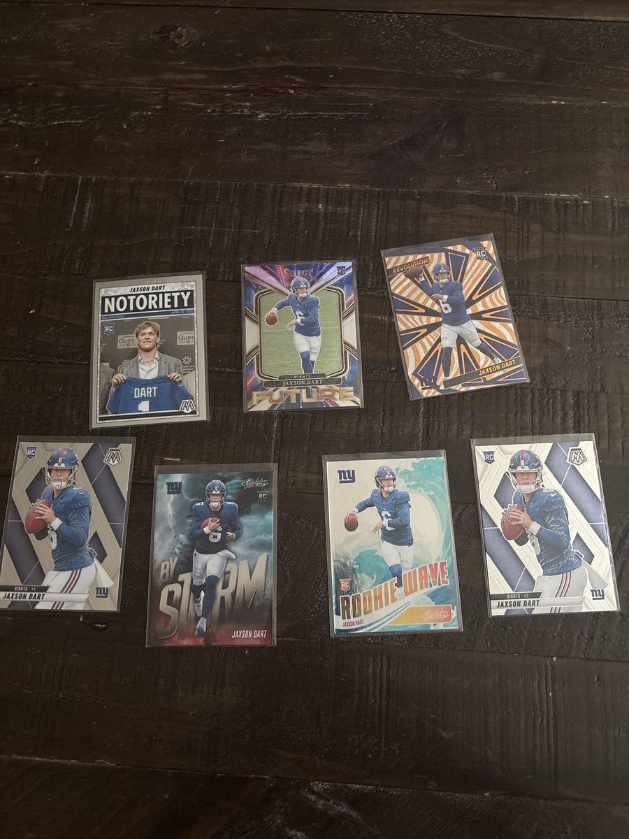 Jaxon Dart RC Rookie Card Lot - 7 Unique New York Giants Football Cards