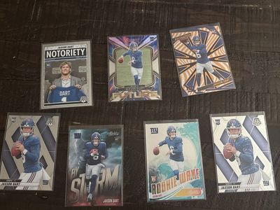 Jaxon Dart RC Rookie Card Lot - 7 Unique New York Giants Football Cards
