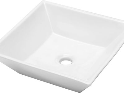 White ceramic vessel sink