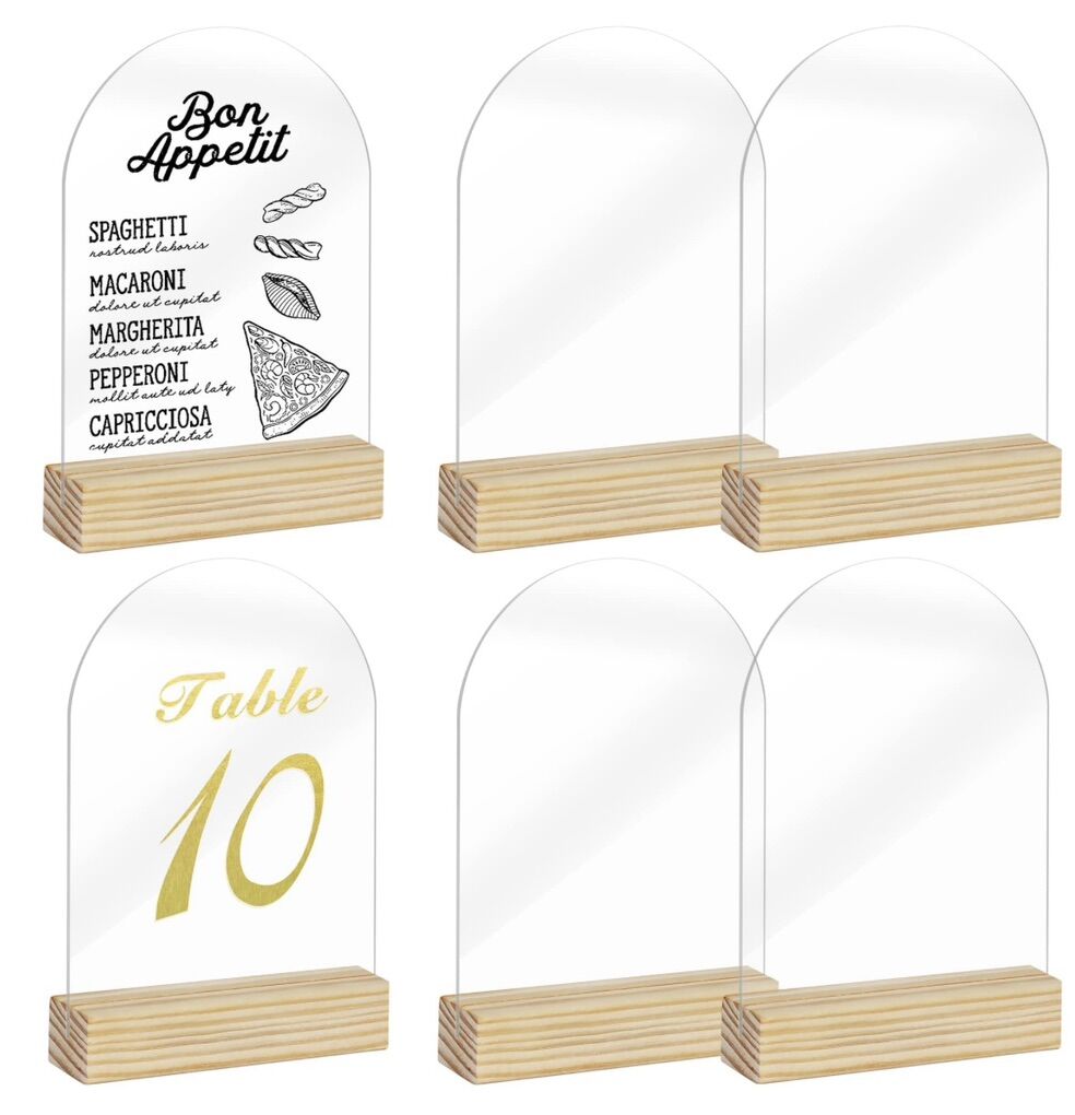 Acrylic Sign With Wooden Stand