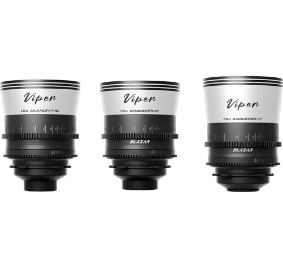 Blazar Lens Viper t2.1 full frame 1.5x anamorphic 3-lens set PL mount