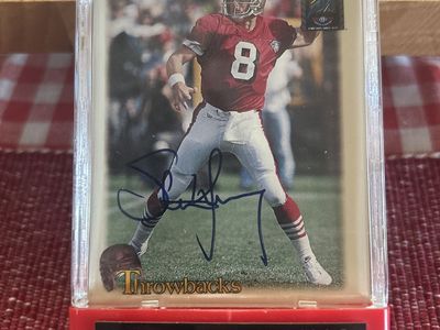 BYU Steve Young San Francisco 49ers 75th Ann. Throwback Ltd Ed 1995 Autographed NFL Card w/COA Hand Signed NFL Football Card