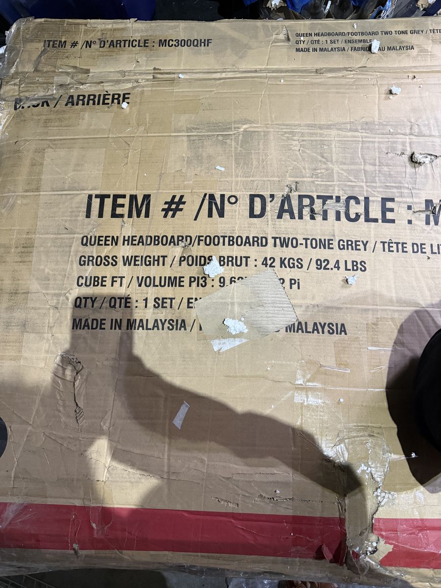 Head and foot board 2 toned grey AS IS