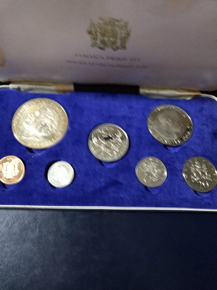 Jamaica Proof Set Coins by Franklin Mint - Vintage Collectible Coin Set with Original Case