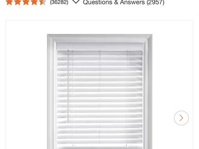 White Cordless Faux Wood Blinds - 42.5 in. W x 64 in. L with 2 inch Slats