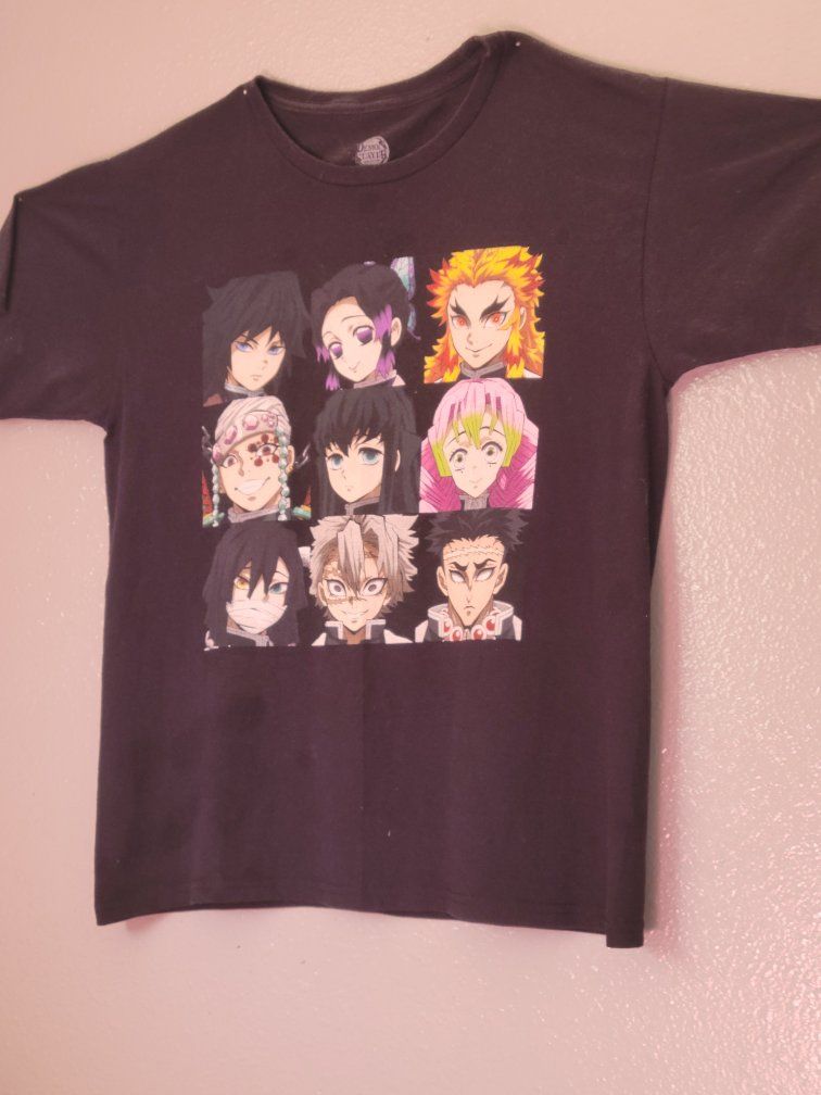 Demon Slayer Hashira Graphic T-Shirt Medium Cotton Black