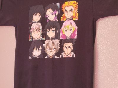Demon Slayer Hashira Graphic T-Shirt Medium Cotton Black