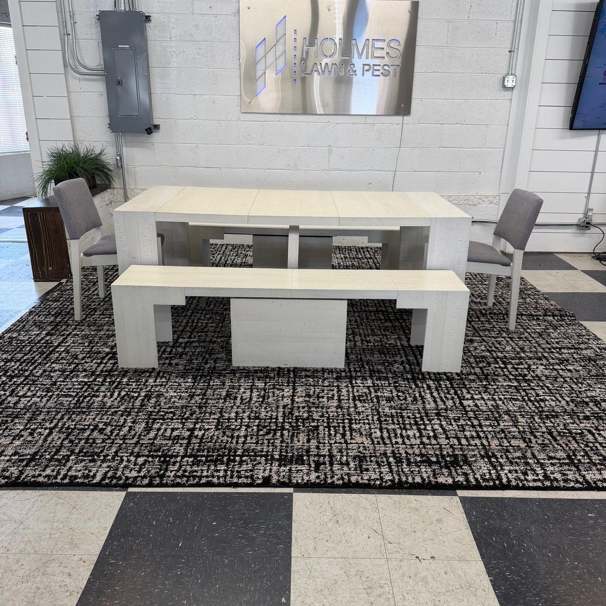 TRANSFORMER EXTENDABLE DINING TABLE W/ 2 BENCHES, 2 CHAIRS, & COFFEE TABLE, CANADIAN BIRCH COLOR!!