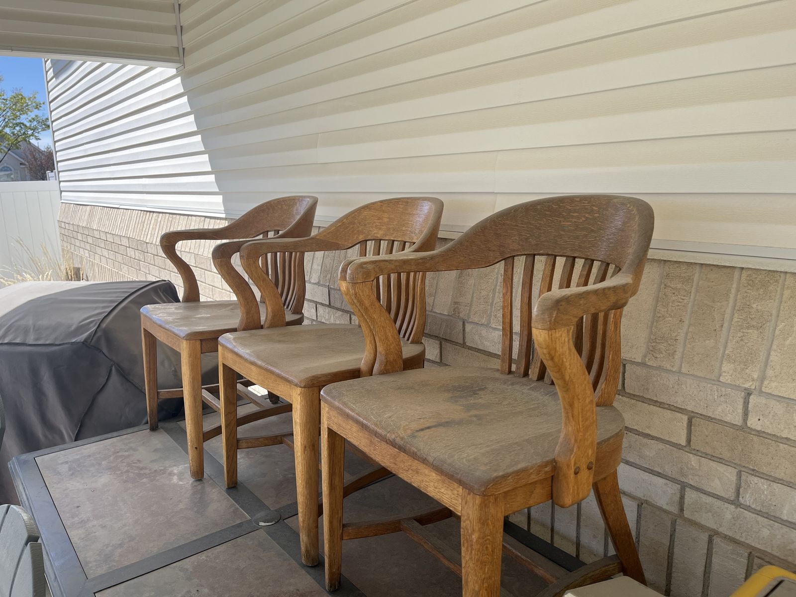 Vintage Oak Courtroom Chairs