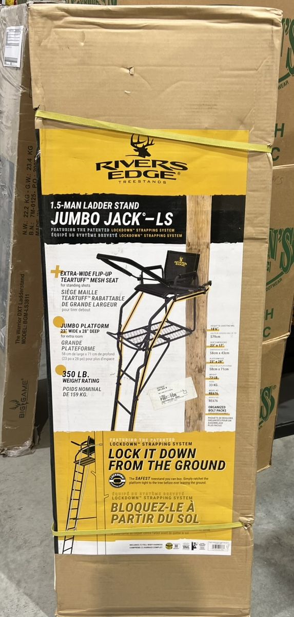 Rivers Edge Jumbo Jack-LS 1.5-Man Ladder Stand Lockdown Strapping System 350 Lb