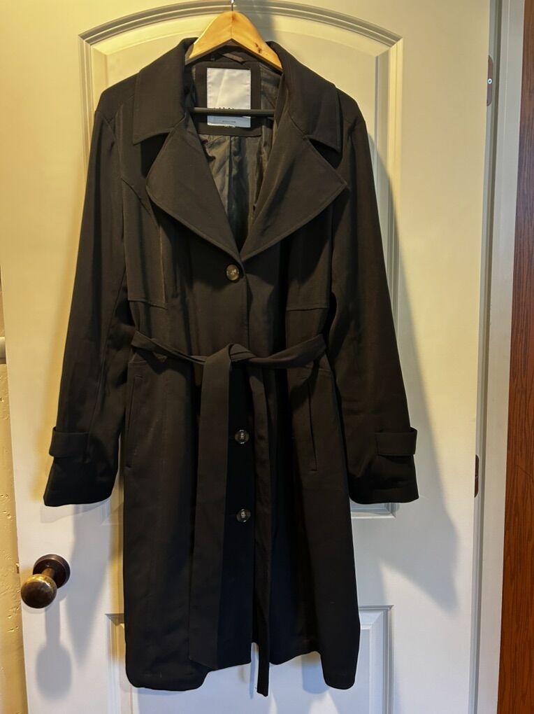 NVLT Black Belted Trench Coat
