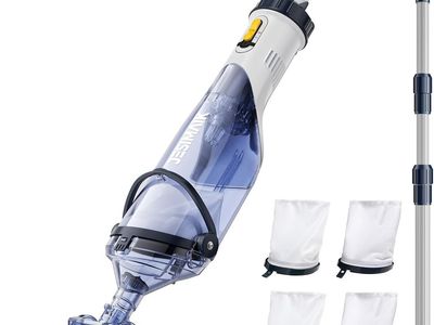 NEW Handheld Pool Vacuum, JESIMAIK Rechargeable with 18.5 GPM, 60 Min Runtime, Telescopic Pole, Ideal Cordless Pool Vacuum