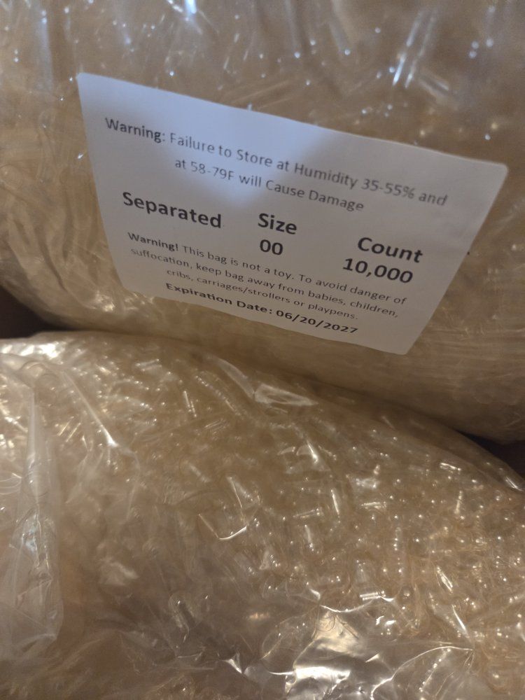 00 Size Gelatin Capsules (Separated, 10k)