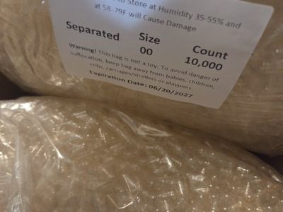 00 Size Gelatin Capsules (Separated, 10k)
