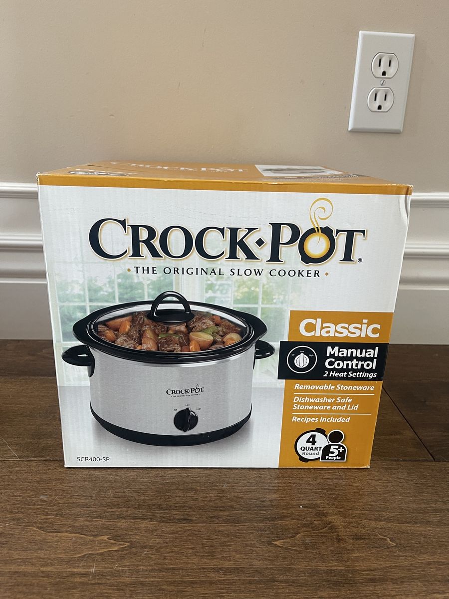 New! Crock Pot The Original Slow Cooker Classic 4Qt Round SCR400-SP Stainless
