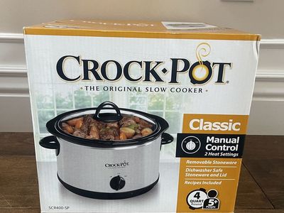 New! Crock Pot The Original Slow Cooker Classic 4Qt Round SCR400-SP Stainless