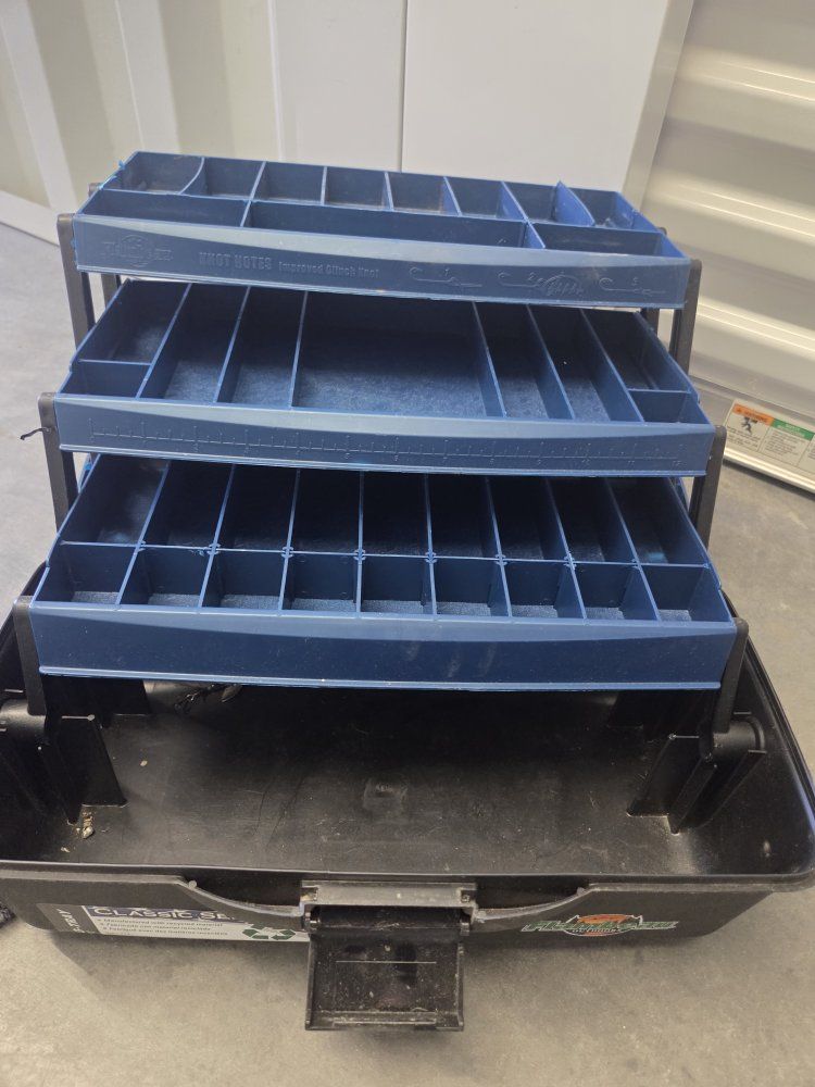 Classic Series Fishing Tackle Box - Blue & Black, 3-Tray Storage, Organize Fishing Gear