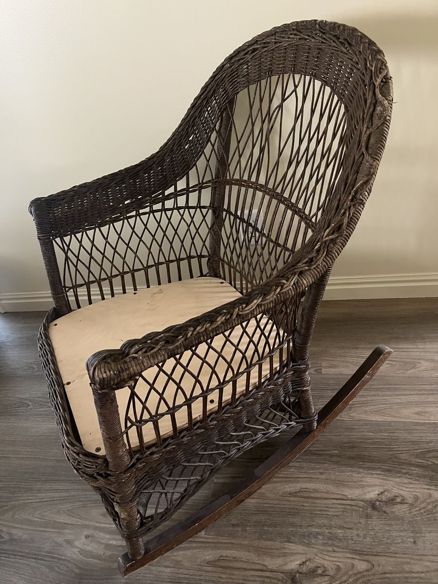 Antique wicker rocking chair