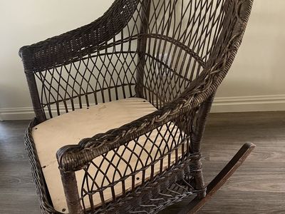 Antique wicker rocking chair