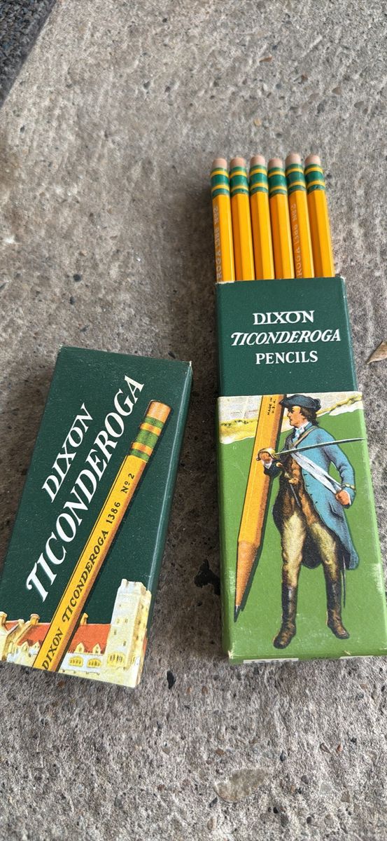 Vintage Dixon Ticonderoga 1386 No. 2 Pencils Boxed 12 Pack Made in USA