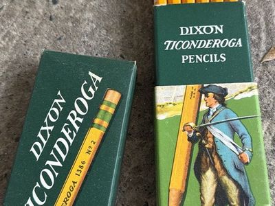 Vintage Dixon Ticonderoga 1386 No. 2 Pencils Boxed 12 Pack Made in USA