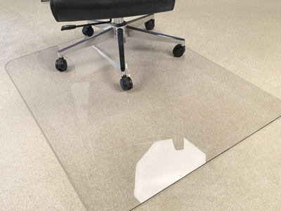 Crystal Clear 1/5" Thick 47" x 40" Heavy Duty Hard Chair Mat, Can be Used on Carpet or Hard Floor