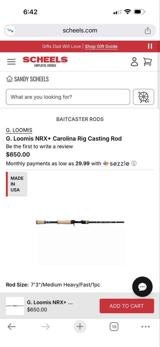 G. Loomis NRX+ Carolina Rig Casting Rod 7'3" Medium Heavy Fast 1pc