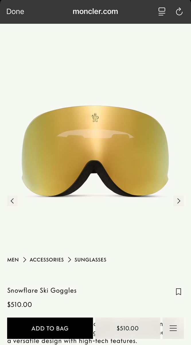 NEW - Moncler Snowflare Ski Goggles 