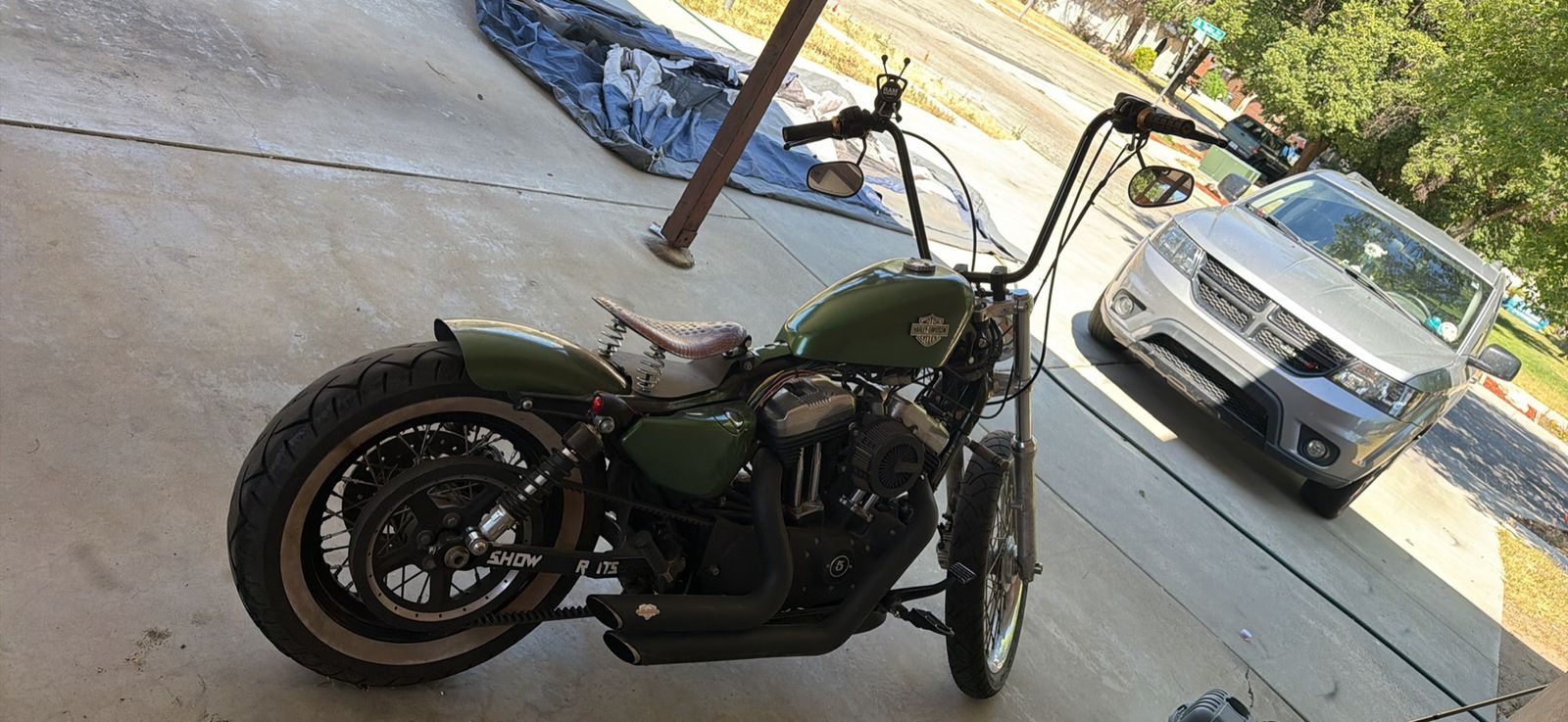 Custom 2016 Harley Davidson  forty-eight Motorcycle - Green, Ape Hangers