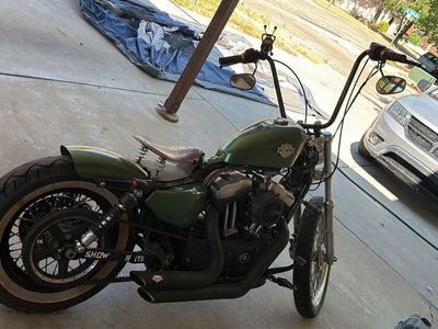 Custom 2016 Harley Davidson forty-eight Motorcycle - Green, Ape Hangers