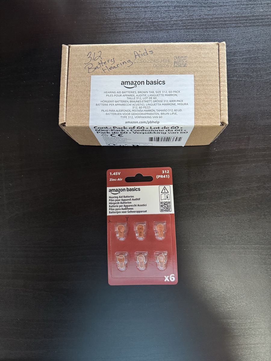 Amazon Basics 59-Pack Hearing Aid Batteries Size 312