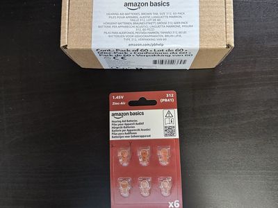 Amazon Basics 59-Pack Hearing Aid Batteries Size 312