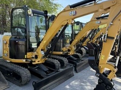 Cat 303.5 Mini Excavator Rental. Thumb and Blade, Enclosed Cab