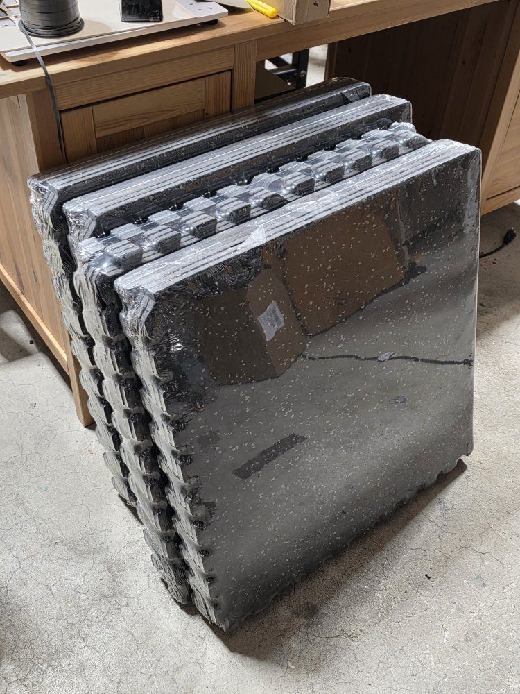 Unbranded Gray Foam Interlocking Floor Mats - Exercise, Garage, Home Gym Padding